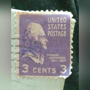 RAREUsed US 3 cent Jefferson Postage Stamp 1909-1929